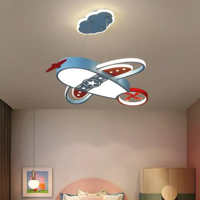 Modern airplane chandelier for children with remote-controlled ligh... Acheter En Ligne