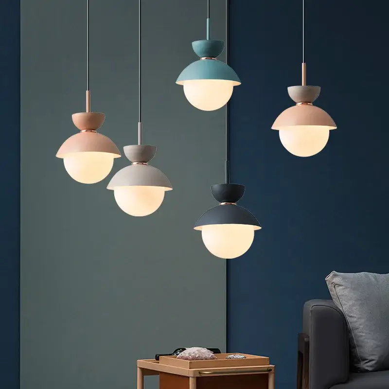 Soldes Creative pendant light with glass shade and long cable