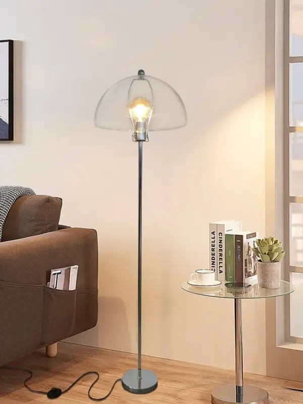 Réduction Retro led floor lamp in acrylic with colourful nordic lampshade