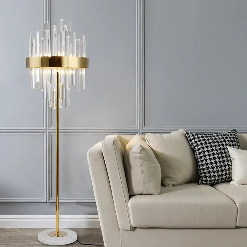 Post-modern nordic luxury gold crystal led floor lamp Commander Vite