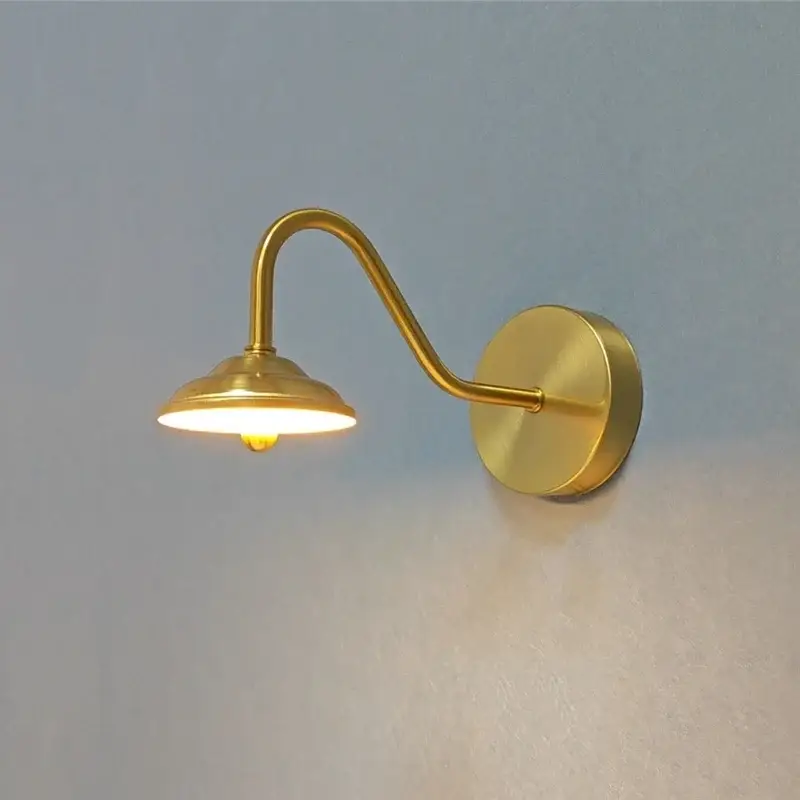 Réduction Modern curved gold wall light with led switch nordic decor
