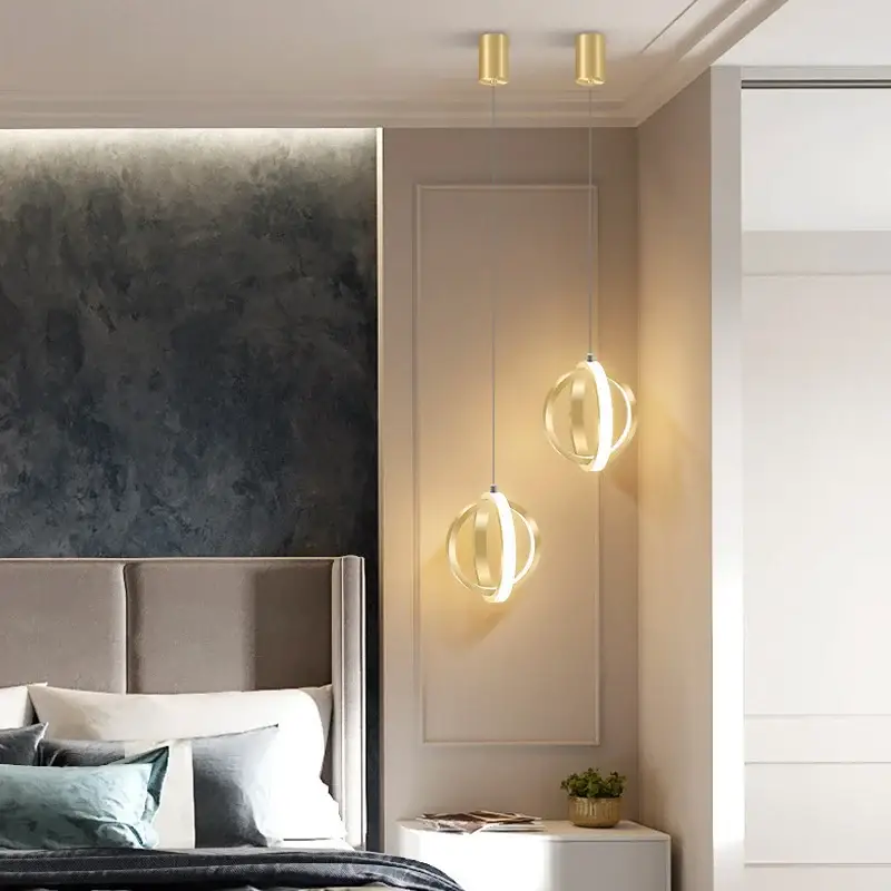 Nordic designer pendant light with gold ring Marque