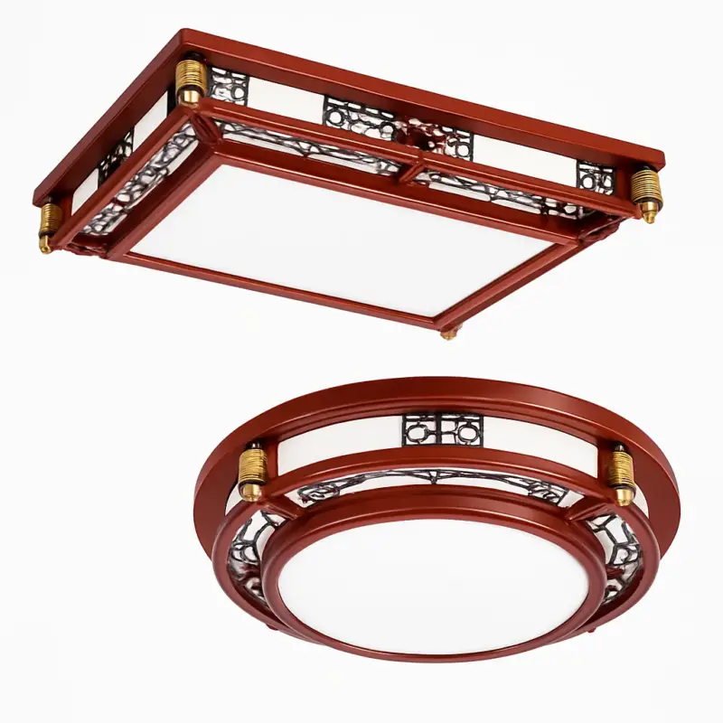 Vintage chinese wooden ceiling light with acrylic lamp Acheter En Ligne