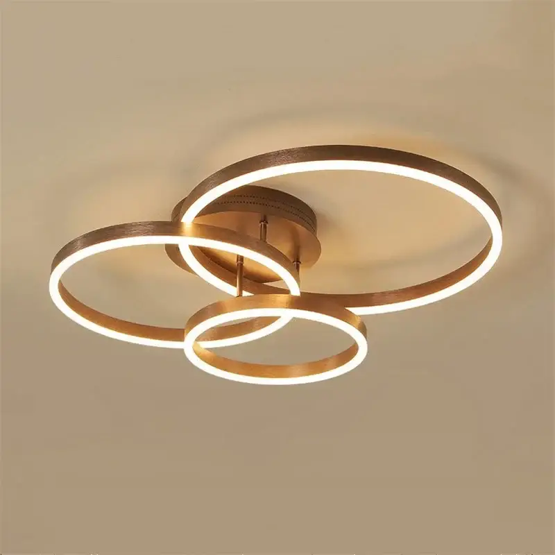 Round gold led ceiling light with creative acrylic shade Dernier Modèle