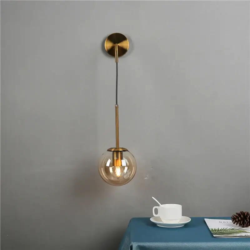 Offre Spéciale Vintage postmodern nordic glass ball led wall light