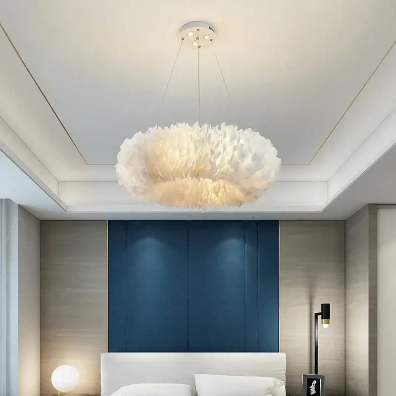 Modern nordic led feather chandelier for interior decoration Achetez Aujourd'hui