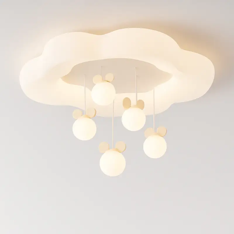 Nouvel Arrivage Creative white cloud, moon and star children's chandelier