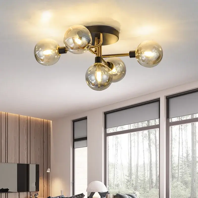 Offre Exclusive Modern smoked glass chandelier for home interior