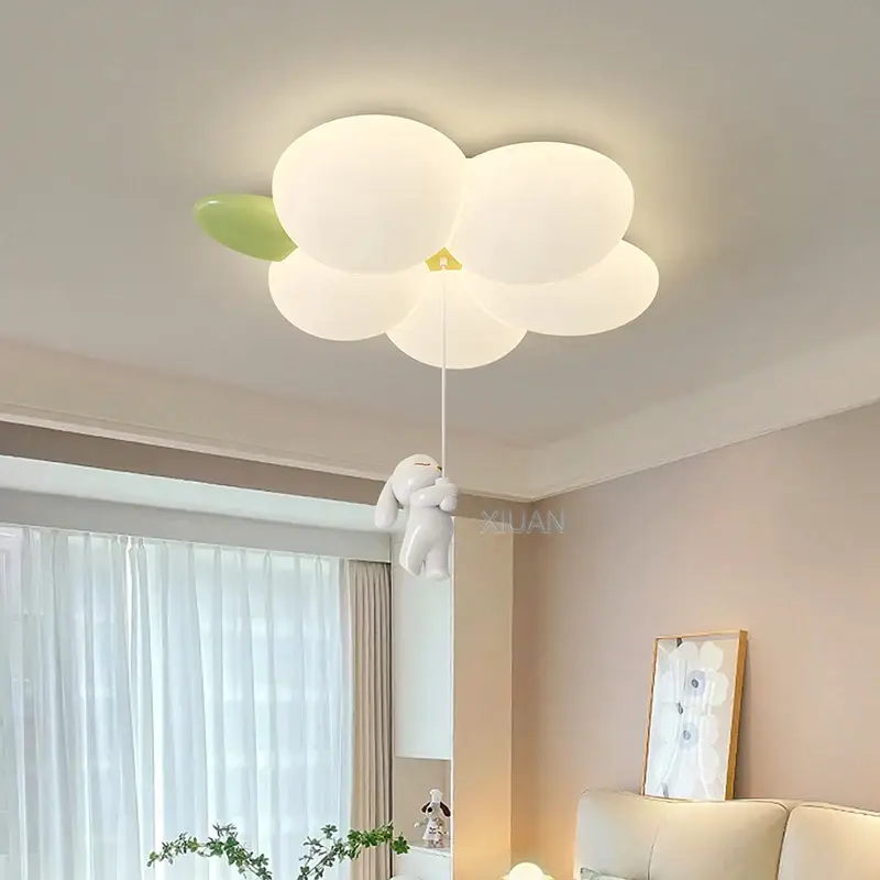 Modern simple children's room ceiling lamps with white pe flowe… Offre Spéciale