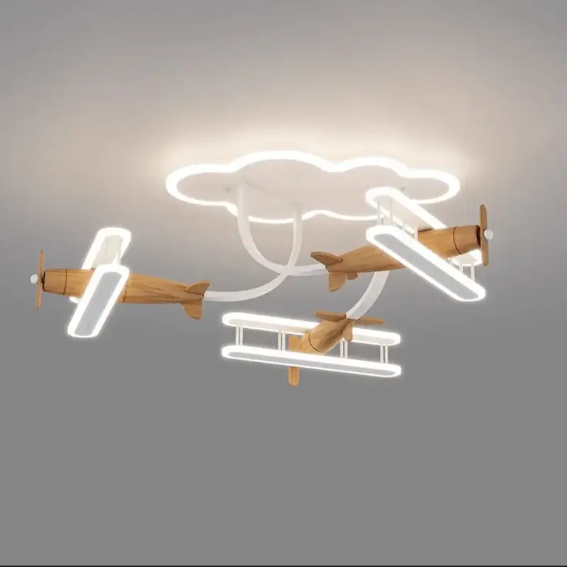 Prix Cassé Creative airplane pendant lamps wooden plane ac 220v 50w children&#...
