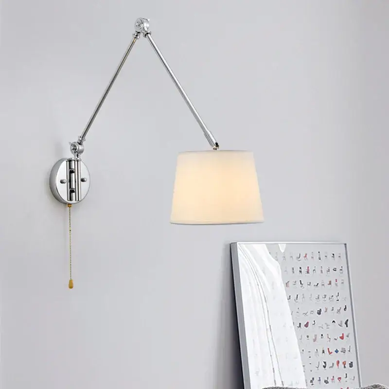 Nouvel Arrivage Luxury chrome wall lamp swing long rocker arm wall light led e27 ad...