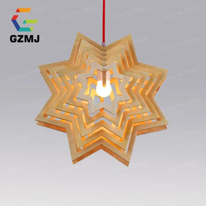 Retro vintage wooden pendant light with led, american style for lofts Nouvel Arrivage