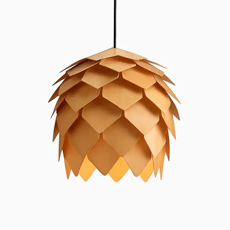 American country style wood pendant light nordic design Solde