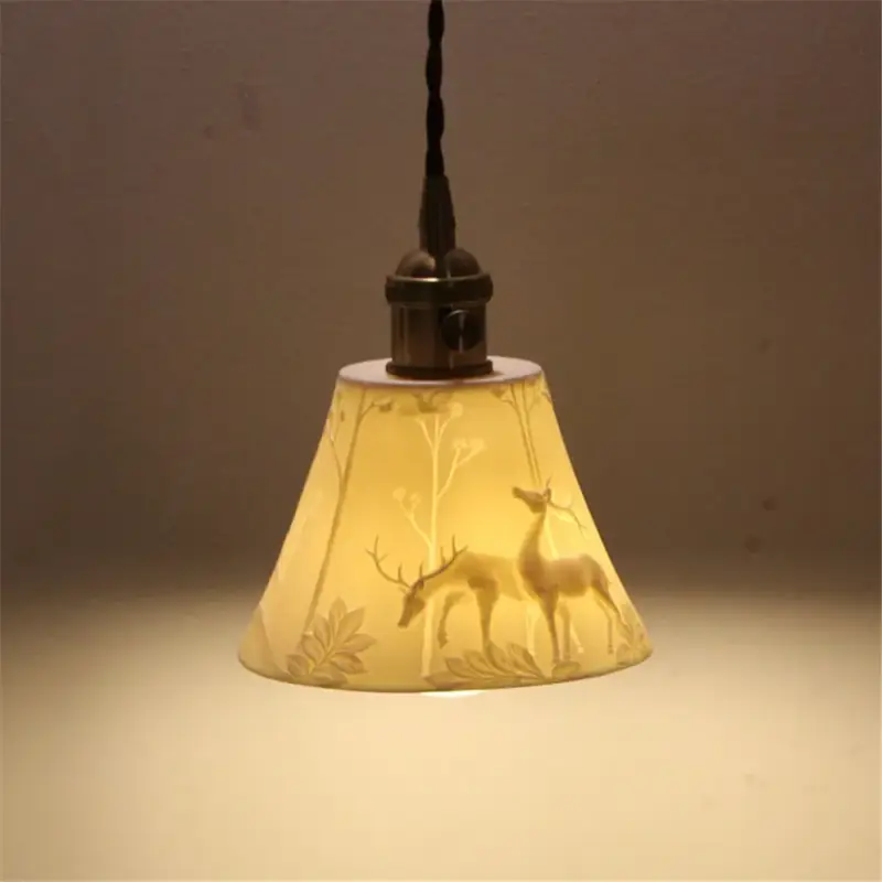 Bon Marché Modern rustic ceramic pendant ceiling light with loft design shade