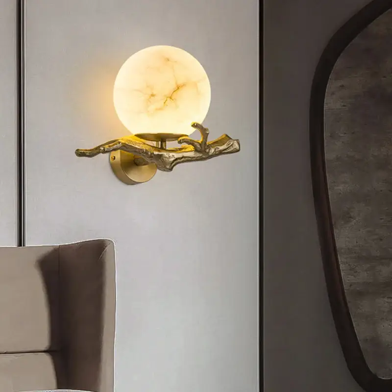 Soldes Luxury copper, marble and brass wall light