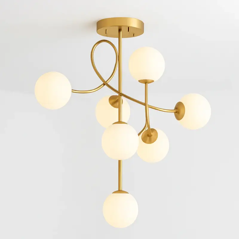 Prix Promo Minimalist nordic gold led 'magic bean' modern chandelier