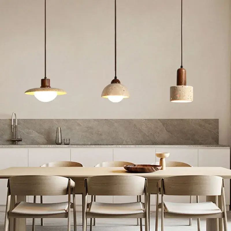 Natural stone led pendant light with adjustable cord Vente Flash