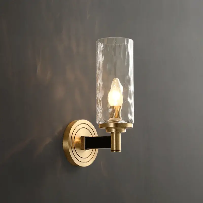 Retro water ripple double head copper wall light Expédié Aujourd&rsquo;hui