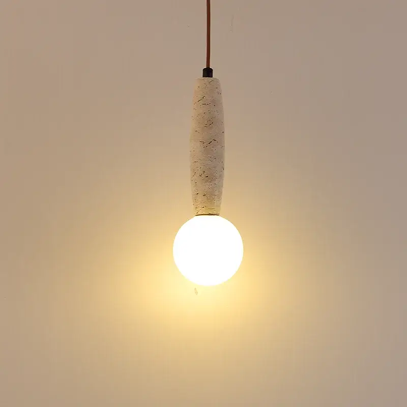 Vintage led chandelier with natural stone pendant Prix Choc