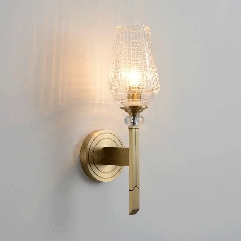 Luxury postmodern crystal and copper wall light with creative design Acheter En Ligne
