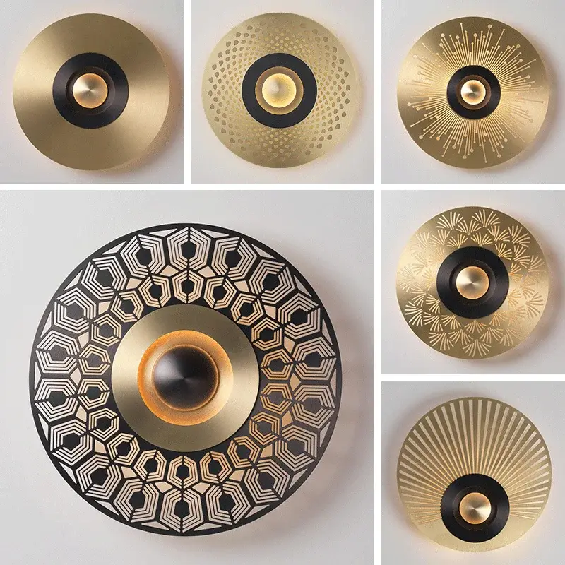 Carved copper wall light with led sisle lighting Satisfait Ou Remboursé