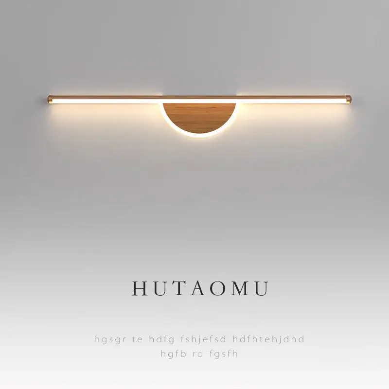 Modern led wall light with wood grain for interior decor Prix Promo