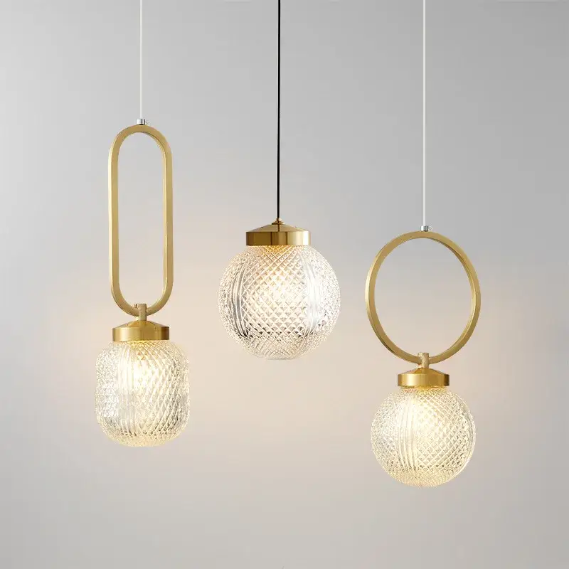 Solde Modern copper pendant light with adjustable glass cord