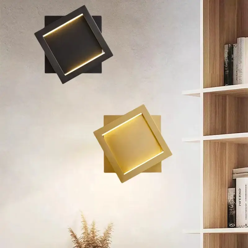 Customisable square brass wall light for home decor Acheter En Ligne