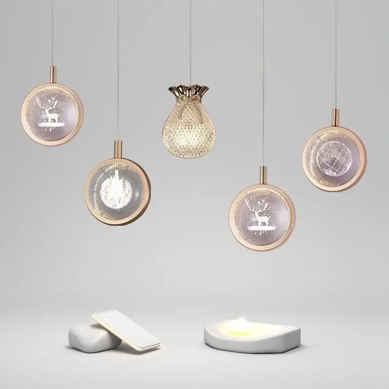 Modern nordic style gold crystal led pendant light Super Prix