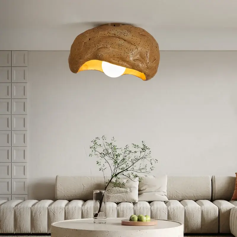 Nouvel Arrivage Silent resin led ceiling light in japanese wabi-sabi style for deco...