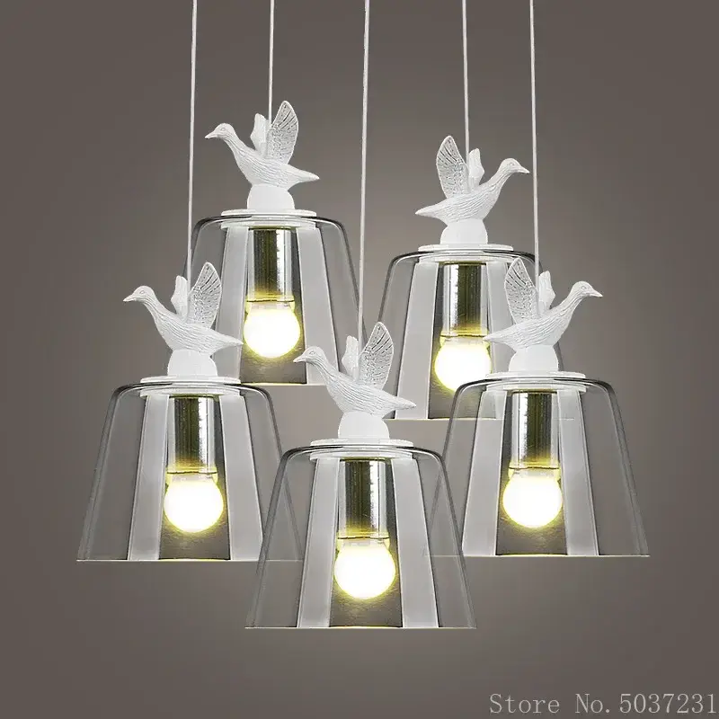 Post-modern glass pendant light with resin art lighting Nouvelle Collection