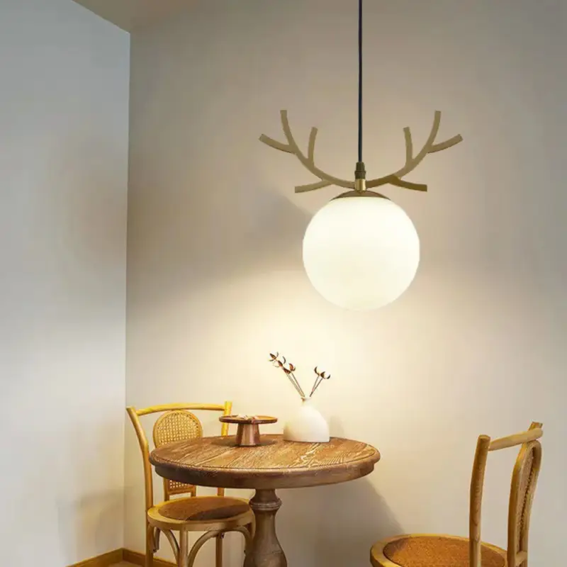 Marque Vintage glass pendant light with modern gold finish