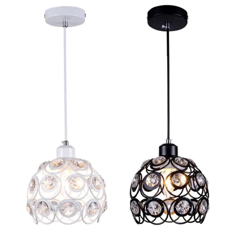 Modern ceiling light chandelier metal crystal shade e27, pendant li... Prix Promo