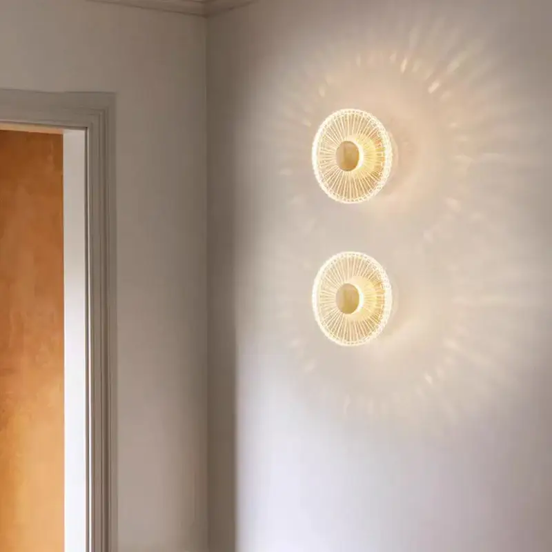Acrylic and gold brass led wall light for interiors Offre Spéciale