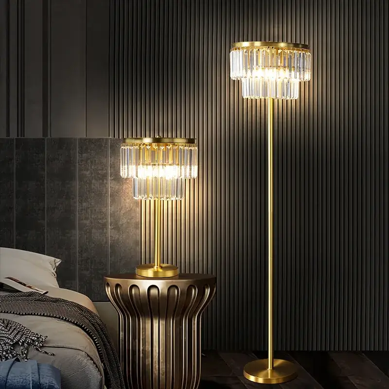Offre Limitée Modern glass and copper floor lamp for all spaces