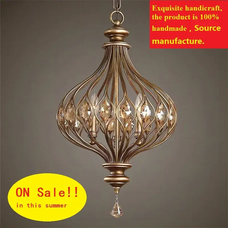 Dernière Chance Vintage crystal pendant light for elegant retro style