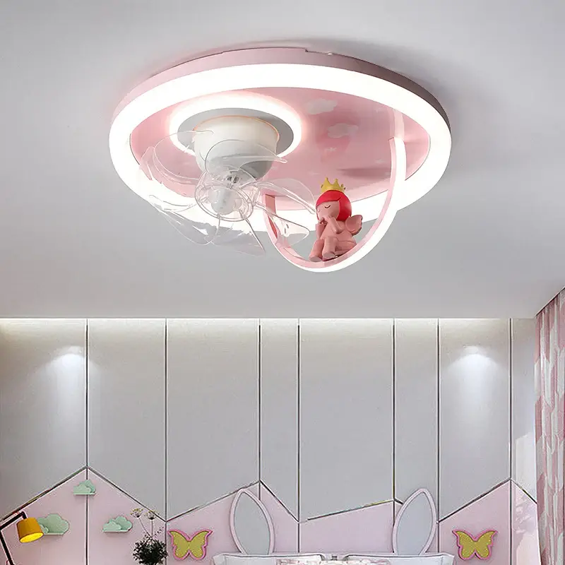 Soldes Creative ceiling light with fan and led light for children