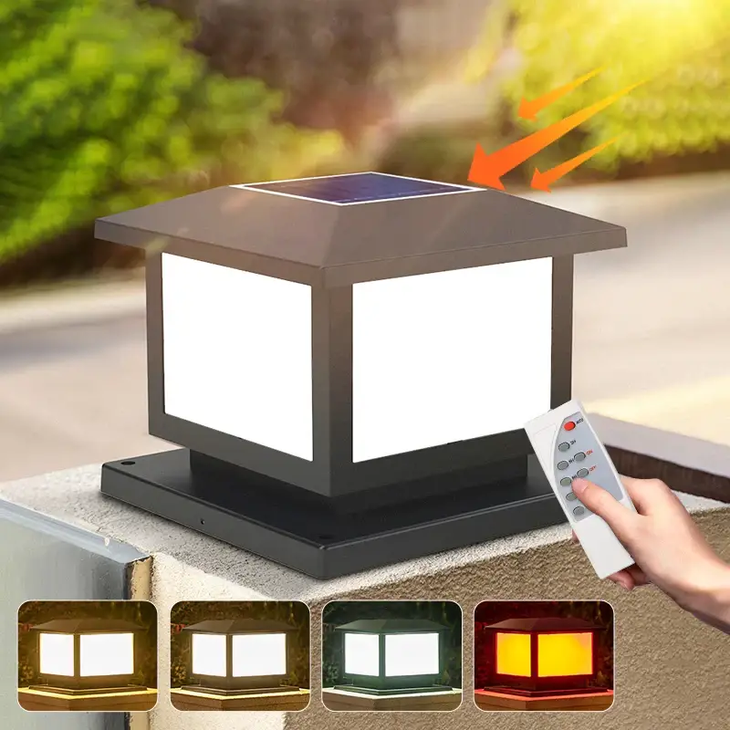 Waterproof led solar pillar with remote control for outdoor lighting Affaire À Saisir