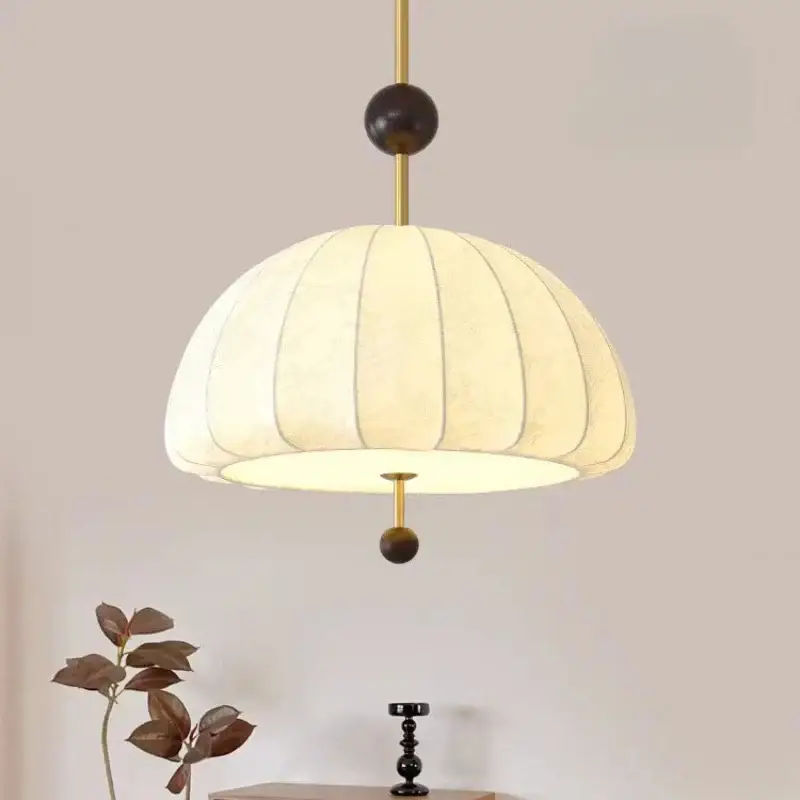 Affaire À Saisir Retro french style fabric ceiling light in solid wood