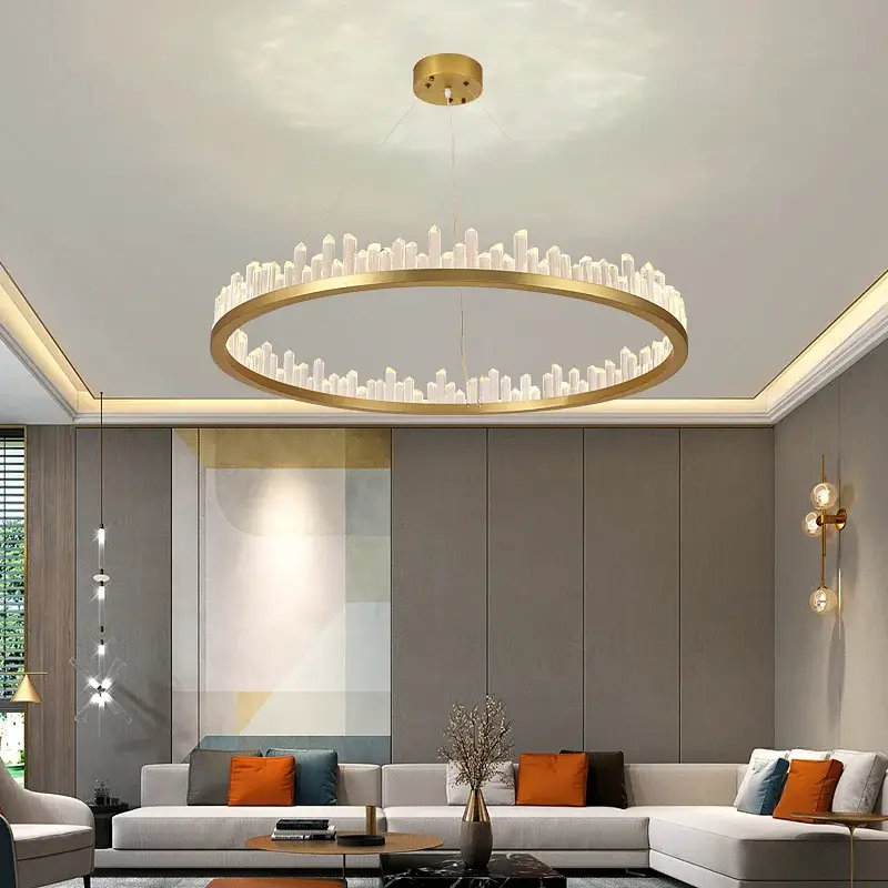2024 modern led pendant lamp for dining bedroom study room round cr… Marque