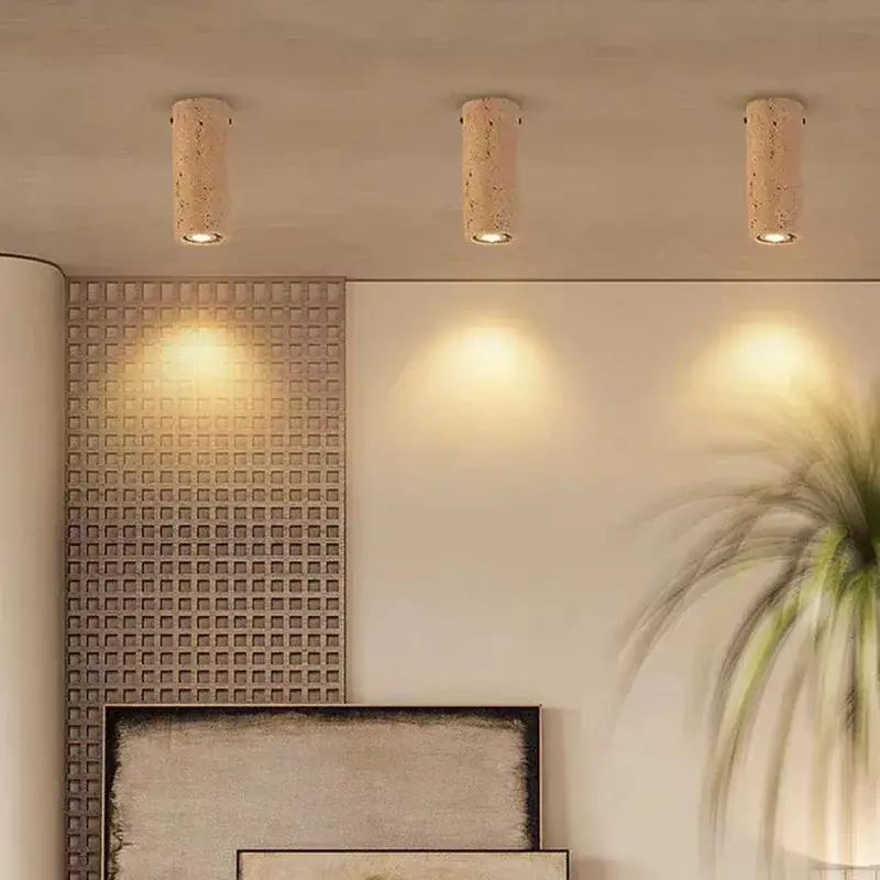 Must-Have Cylindrical natural stone ceiling light for interior decoration