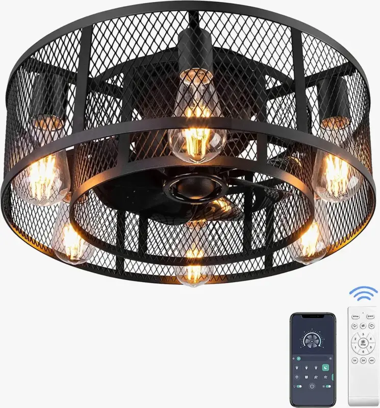 Industrial bladeless ceiling light with remote control Produit De Marque