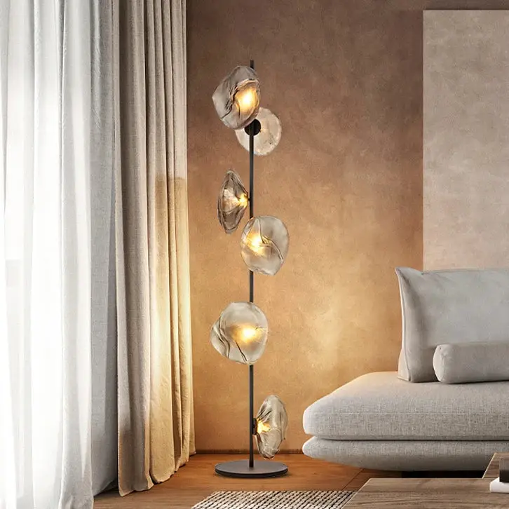 Achat Immédiat Nordic design glass floor lamp for modern interiors