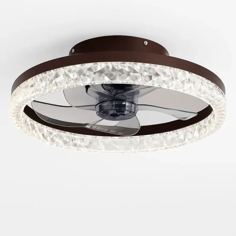 Jusqu'à Épuisement Des Stocks Crystal led ceiling fan light with remote, 6-speed nordic style