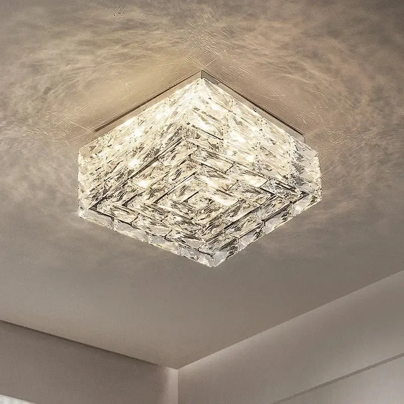Modern crystal square led ceiling light for interior decoration Acheter Direct