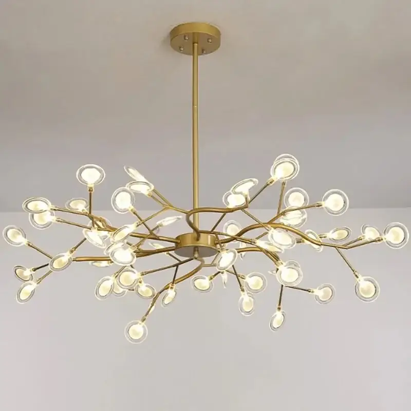 Prix Bas 2024 modern pendant lights gold black tree branch chandeliers room ...