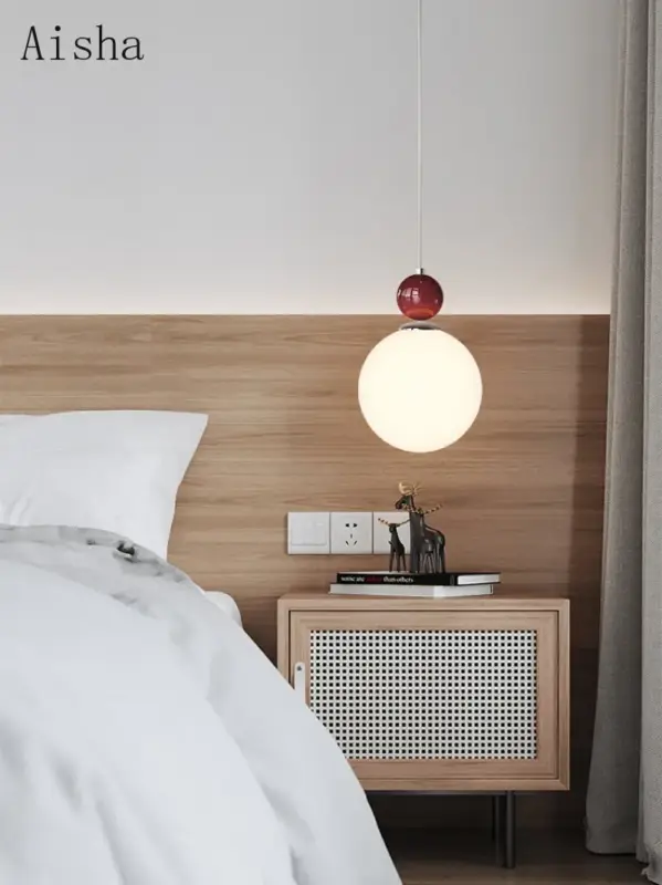 Minimalist romantic glass pendant light with eye protection decorative Vente Directe