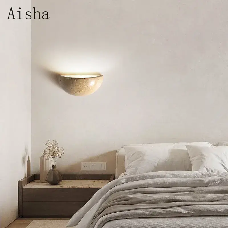 Retour Gratuit Retro wall light in natural stone for interior decoration
