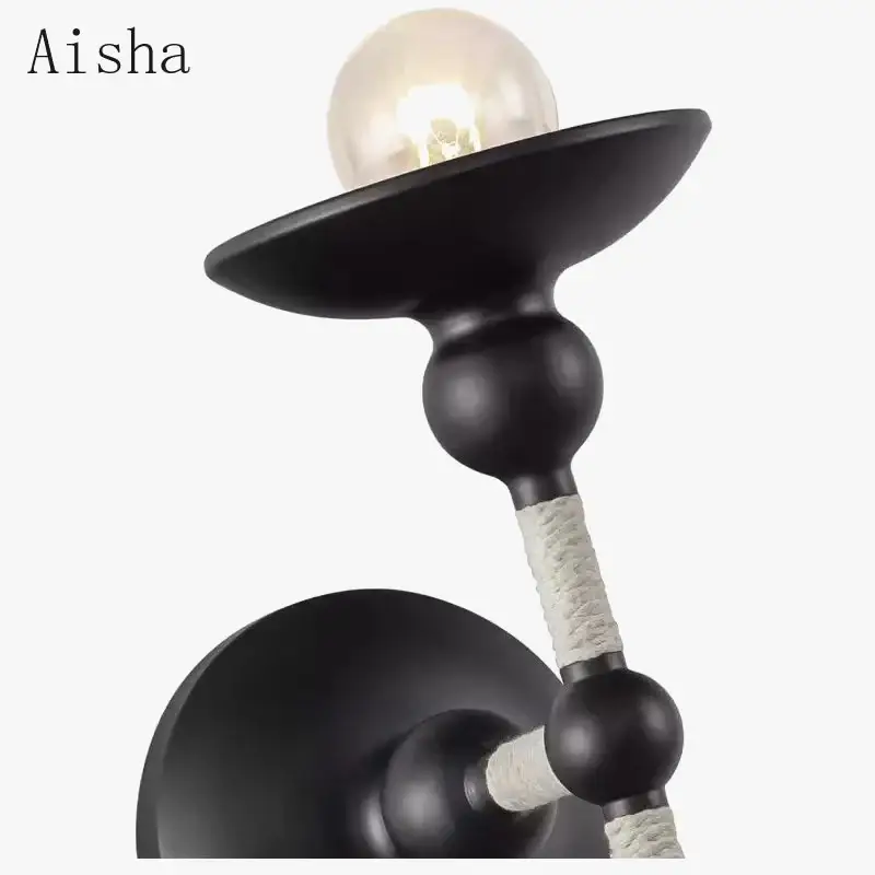 Commande En Gros Retro hemp rope wall light for modern interiors