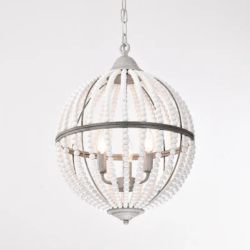 Vintage country wooden pendant light for interior decor Promotion Saisonnière